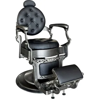 Kadeřnické křeslo Retro barber křeslo RENOIR GREY - matná černá