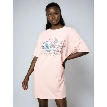 Dámské noční prádlo Sinsay - Dvoudílné bavlněné pyžamo Stitch - pastelová růžová - 184GF-03X - 184GF-03X-S