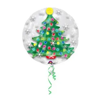 Balónek Vánoční balónek dvojitý Stromek v balónu 60 cm