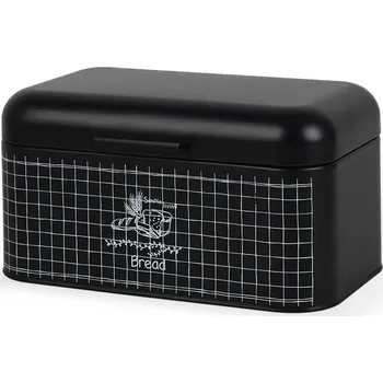 chlebník Box na čerstvý chléb s víkem 30 x 20 x 15,7 cm ocel černá