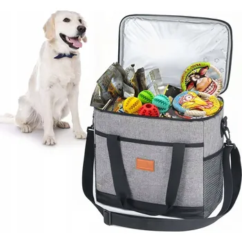 Miska pro psa FaAmour Cestovní taška pro psa Sada na vybavení pro Misky a Hračka Granátová barva