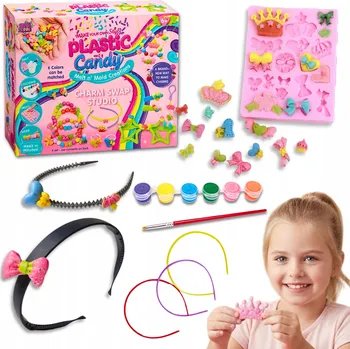 Obraz SADA NA VÝROBU BIŽUTERIE ČELENEK PŘÍVĚSKŮ PRO DĚTI DÁREK