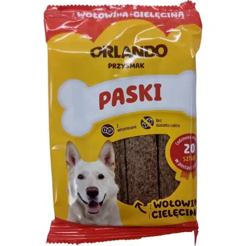 Pamlsek pro psa Pamlsek Pásky pro psy s hovězím a telecím masem Orlando 200 g 20 ks