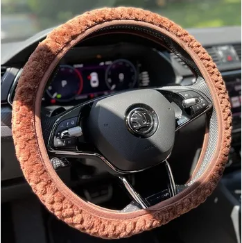 Potah na volant Chlupatý potah na volant coffe (Potah volantu)
