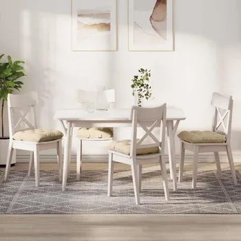 Bytový textil Polštáře na sedadla 4 pcs Krémová 45 x 45 cm Mikrovlákno