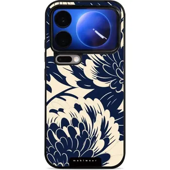 Pouzdro na mobilní telefon Lesklý kryt Mobiwear Glossy - Xiaomi 17 Pro - GA40G Modré a béžové květy (Prémiové lesklé pouzdro, obal, kryt Mobiwear Glossy na mobil Xiaomi 17 Pro - GA40G Modré a béžové květy, materiál Plast + TPU silikon - krytí po všech stranách, neošoupatelný potisk