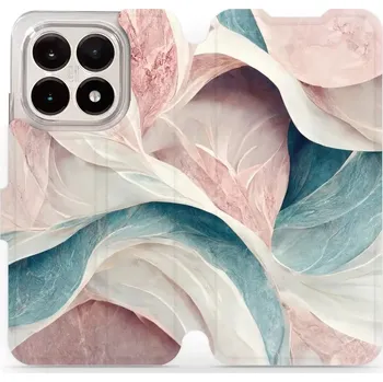 Pouzdro na mobilní telefon Flipové pouzdro Mobiwear - Xiaomi 15T - VP33S Růžový a zelenkavý mramor (Knížkové flip pouzdro, obal, kryt na mobil Xiaomi 15T - VP33S Růžový a zelenkavý mramor, materiál Umělá kůže + TPU - ochrana 360°, stojánek, silikonová vanička, magnetické zavírání)