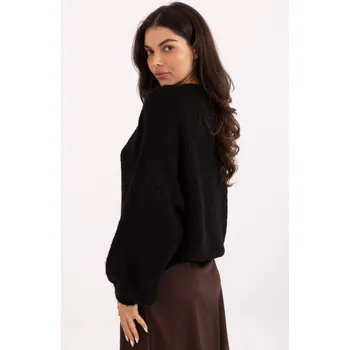 Dámský svetr Černý svetr s kulatým výstřihem MI-
