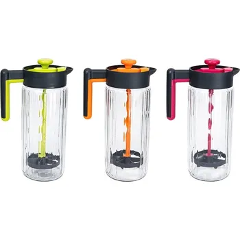 Džbán 1,43l, vroubek 2BARVY, míchadlo, sklo/plast