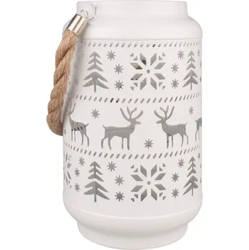 Kovová lucerna s jeleny 12 x 20 cm