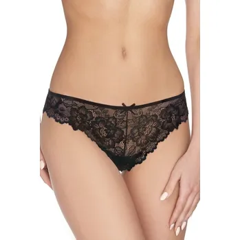 Kalhotky Bezešvé krajkové brazilky 60 černé XL