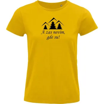 Dámské tričko Dámské tričko "A zas nevím, gde su!" Velikost: S, Barva: Zlatá