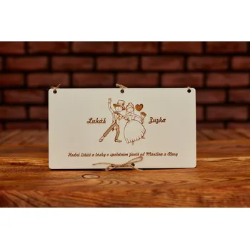 Svatební dekorace Svatební dar v dřevěné "obálce"