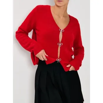Dámský svetr Sinsay - Svetr s mašličkami - červená - 028HL-33X - 028HL-33X-S