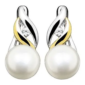 Šperk Stříbrné naušnice s perlami vícebarevné