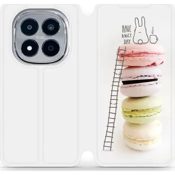 Pouzdro na mobilní telefon Flipové pouzdro Mobiwear - Xiaomi Redmi Note 15 Pro 5G - M090P Makronky (Knížkové flip pouzdro, obal, kryt na mobil Xiaomi Redmi Note 15 Pro 5G - M090P Makronky, materiál Umělá kůže + TPU - ochrana 360°, stojánek, silikonová vanička, magnetické zavírání)