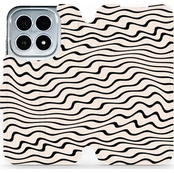 Pouzdro na mobilní telefon Flipové pouzdro Mobiwear - Xiaomi 17 - VA62S Vlnky na béžové (Knížkové flip pouzdro, obal, kryt na mobil Xiaomi 17 - VA62S Vlnky na béžové, materiál Umělá kůže + TPU - ochrana 360°, stojánek, silikonová vanička, magnetické zavírání)