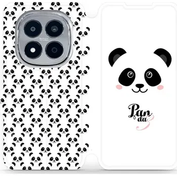 Pouzdro na mobilní telefon Flipové pouzdro Mobiwear - Xiaomi Redmi Note 15 Pro 5G - M030P Panda Amálka (Knížkové flip pouzdro, obal, kryt na mobil Xiaomi Redmi Note 15 Pro 5G - M030P Panda Amálka, materiál Umělá kůže + TPU - ochrana 360°, stojánek, silikonová vanička, magnetické)