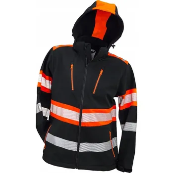 Pánská softshellová bunda PRACOVNÍ BUNDA SOFTSHELL ČERNO-ORANŽOVÁ URGENT 931 vel. XL