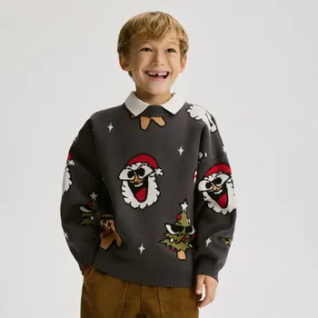 Chlapecká mikina Reserved - Svetr s viskózou - tmavě šedá - 652FH-90X - 652FH-90X-122