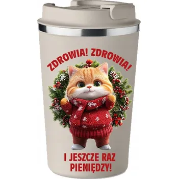Termohrnek Termohrnek Vánoční dárek ZDRAVÍ PENÍZE vtipné kotě