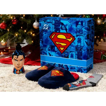 Kosmetická sada Superman Dárková Sada s Pantoflemi a Ponožkami - Dárek pro Muže