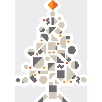 Samolepící dekorace FUGU Samolepicí dekorace Vánoční stromek Geometric přemístitelný Barva: béžová - pho134, Rozměr: geometrický vánoční strom S 29 x 41 cm