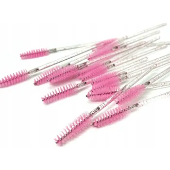 Zubní kartáček Růžový třpytivý nylonový Kartáček na řasy (balení 50 ks )