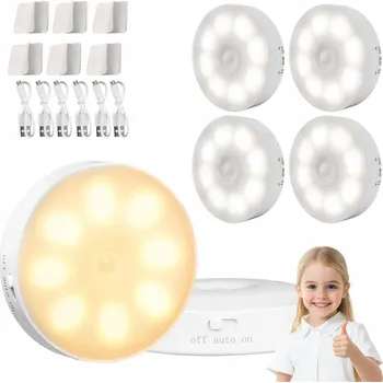 Noční světlo 6X LED SVĚTLO SCHODIŠŤOVÉ SVĚTLA SADA SE SENZOREM POHYBU NOČNÍ DO SKŘÍNĚ