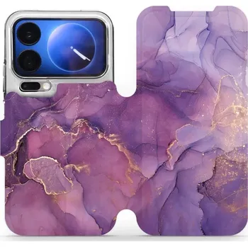 Pouzdro na mobilní telefon Flipové pouzdro Mobiwear - Xiaomi 17 Pro - VP20S Fialový mramor (Knížkové flip pouzdro, obal, kryt na mobil Xiaomi 17 Pro - VP20S Fialový mramor, materiál Umělá kůže + TPU - ochrana 360°, stojánek, silikonová vanička, magnetické zavírání)