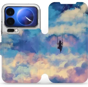 Pouzdro na mobilní telefon Flipové pouzdro Mobiwear - Xiaomi 17 Pro - MR09S Dívka na houpačce v oblacích (Knížkové flip pouzdro, obal, kryt na mobil Xiaomi 17 Pro - MR09S Dívka na houpačce v oblacích, materiál Umělá kůže + TPU - ochrana 360°, stojánek, silikonová vanička, magnetick