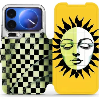 Pouzdro na mobilní telefon Flipové pouzdro Mobiwear - Xiaomi 17 Pro - VP56S Tvář slunce (Knížkové flip pouzdro, obal, kryt na mobil Xiaomi 17 Pro - VP56S Tvář slunce, materiál Umělá kůže + TPU - ochrana 360°, stojánek, silikonová vanička, magnetické zavírání)