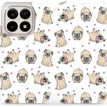 Pouzdro na mobilní telefon Flipové pouzdro Mobiwear - Xiaomi 15T - M097P Mopsíci (Knížkové flip pouzdro, obal, kryt na mobil Xiaomi 15T - M097P Mopsíci, materiál Umělá kůže + TPU - ochrana 360°, stojánek, silikonová vanička, magnetické zavírání)