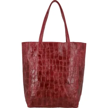 Módní dámská kožená kabelka na rameno Naysa, červená