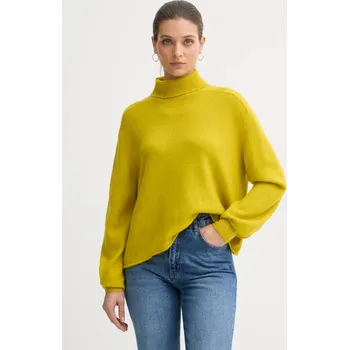 Dámský svetr Svetr United Colors of Benetton dámský, zelená barva, s golfem, 11CZD204F 10A, vel. L