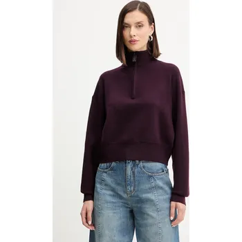 Pánský svetr Svetr s příměsí vlny Victoria Beckham 1425KJU006610A burgundské 93X, vel. M