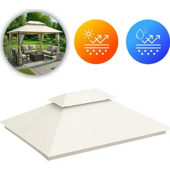 Zahradní altán Střecha na zahradní pavilon 3x4 m vodotěsná - béžová MultiGarden