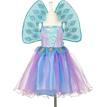 Karnevalový kostým Souza! - dětský kostým s pavími křídly – Víla Tamara - 3-4 roky, 98-104 cm