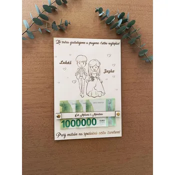 Svatební dekorace Milionový svatební dar pro nevěstu a ženicha