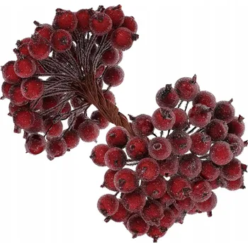 umělá květina Umělá Dekorativní Jeřabina Větvička Vánoční Bordó Zmrzlá 100 ks Dekorace