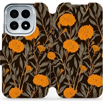 Pouzdro na mobilní telefon Flipové pouzdro Mobiwear - Xiaomi 17 - V175S Oranžové květiny (Knížkové flip pouzdro, obal, kryt na mobil Xiaomi 17 - V175S Oranžové květiny, materiál Umělá kůže + TPU - ochrana 360°, stojánek, silikonová vanička, magnetické zavírání)