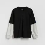 Reserved - Bavlněné tričko s dlouhými rukávy - černý - 998HR-99X - 998HR-99X-128