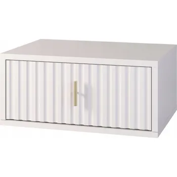 Noční stolek Noční stolek s rýhovaným čelem BÍLÝ noční stolek zlatý