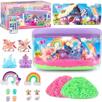 Obraz KREATIVNÍ SADA KŘIŠŤÁL JEDNOROŽEC AKVÁRIUM LAMPičKA LED NOČNÍ TERÁRIUM