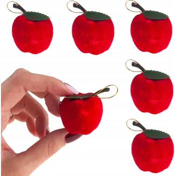 Vánoční dekorace 6X JABLÍČKA JABLKA ZÁVĚSKY VÁNOČNÍ BAŇKY POLYSTYREN K DEKORACI VĚNCE NA VÁNOČNÍ STROMEK