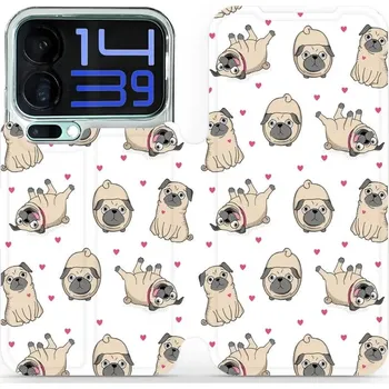 Pouzdro na mobilní telefon Flipové pouzdro Mobiwear - Xiaomi 17 Pro Max - M097P Mopsíci (Knížkové flip pouzdro, obal, kryt na mobil Xiaomi 17 Pro Max - M097P Mopsíci, materiál Umělá kůže + TPU - ochrana 360°, stojánek, silikonová vanička, magnetické zavírání)