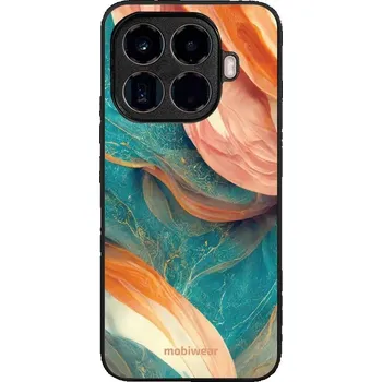 Pouzdro na mobilní telefon Lesklý kryt Mobiwear Glossy - Xiaomi 15T Pro - G025G - Azurový a oranžový mramor (Prémiové lesklé pouzdro, obal, kryt Mobiwear Glossy na mobil Xiaomi 15T Pro - G025G - Azurový a oranžový mramor, materiál Plast + TPU silikon - krytí po všech stranách,)
