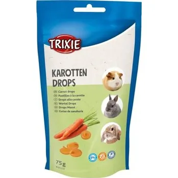 Krmivo pro hlodavce Trixie CARROT DROPS - mrkvové dropsy, pamlsek pro hlodavce,75 g