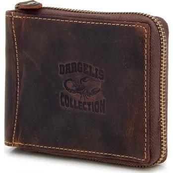 Dargelis Collection Pánská kožená peněženka na zip hnědá D-992ZH-SK