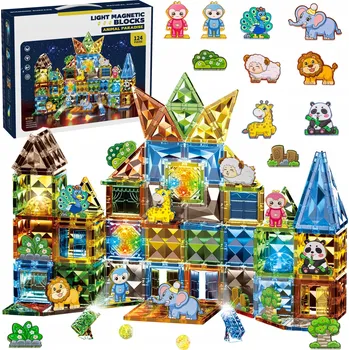ostatní stavebnice Stavebnice click4TOYS svítící sada zoo 124 ks